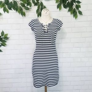 Cotton Nautical Lace Up Dress
